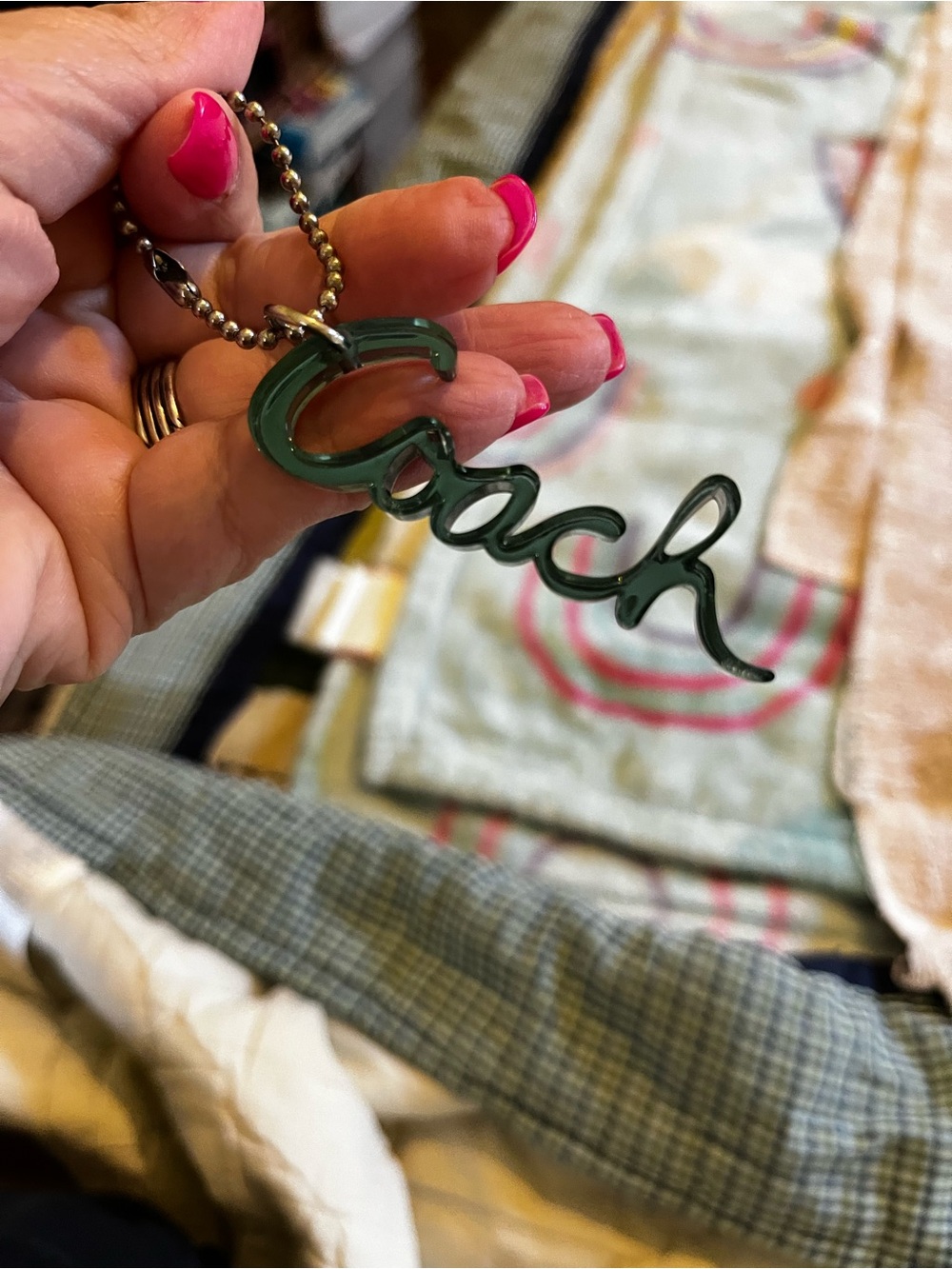 Coach Script Logo Bag Charm - Picture 9 of 9